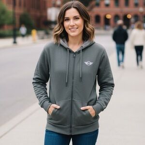 3/25$ (Mix)MINI Genuine Zip Hoodie Sweatshirt Stripe Binding, Size S